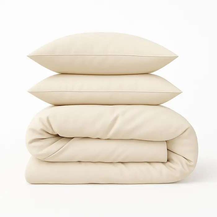 סט מצעים מלא - סאטן שמנת