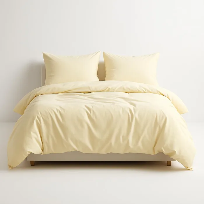 סט מצעים מלא - ג'רסי 100% כותנה בגוון שמנת