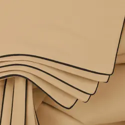 סט מצעים סאטן מוקה עם פייפינג