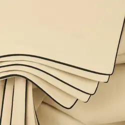 סט מצעים סאטן שמנת עם פייפינג