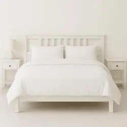 סט מצעים ג'רסי לבן