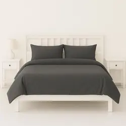 סט מצעים ג'רסי אפור כהה