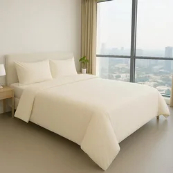 סט מצעים מלא - סאטן שמנת