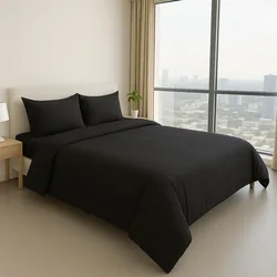סט מצעים מלא- סאטן שחור