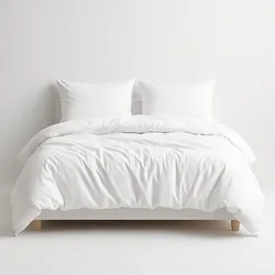 סט מצעים מלא - ג'רסי 100% כותנה בגוון לבן