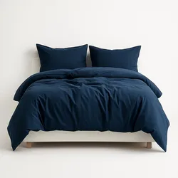 סט מצעים מלא - ג'רסי 100% כותנה בגוון כחול