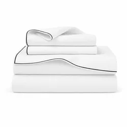 סט סאטן יוקרתי I פייפינג לבן