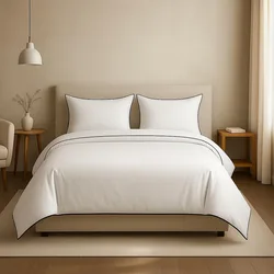 סט סאטן יוקרתי I פייפינג לבן