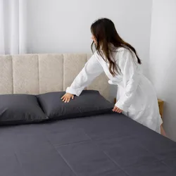 סט סאטן קלאסי I אפור