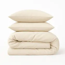 סט מצעים מלא - סאטן שמנת