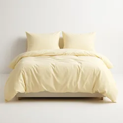 סט מצעים מלא - ג'רסי 100% כותנה בגוון שמנת