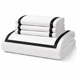 סט 100% כותנה סאטן I דגם עדן שחור