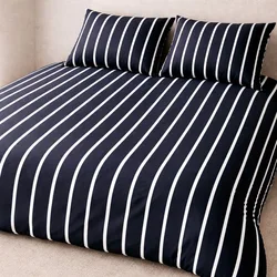 סט ג'רסי פרימיום 100% כותנה סרוקה I פסים - כחול לבן