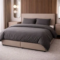 סט ג'רסי פרימיום 100% כותנה סרוקה I אפור